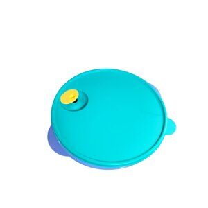 Tupperware Divided Microwave Safe Bowl With Lid 2-Compartment Blue & Aqua BPA-Fr